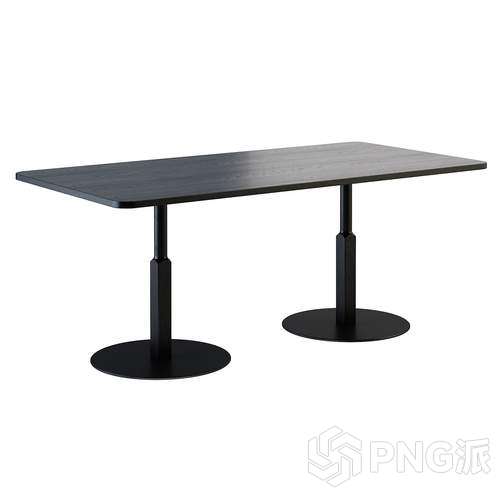 黑色双柱长桌3D模型 - PNG派