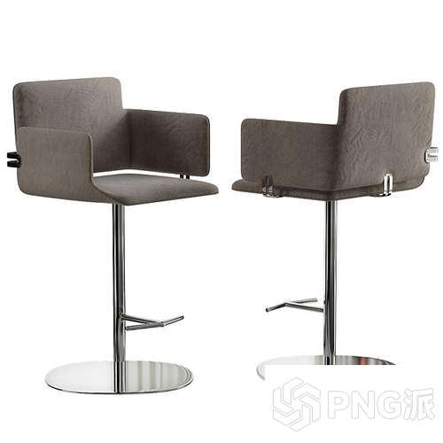 铁艺北欧无靠背吧椅3D模型 - PNG派