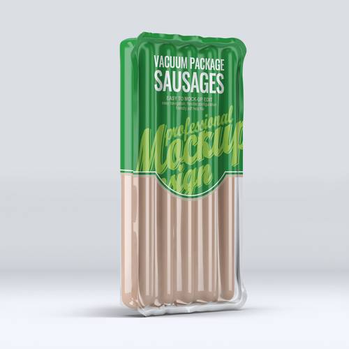 真空包装火腿肠香肠密封包装袋PS样机模板 - PNG派