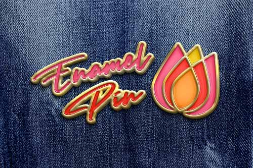 珐琅徽章胸针PS样机模板 - PNG派