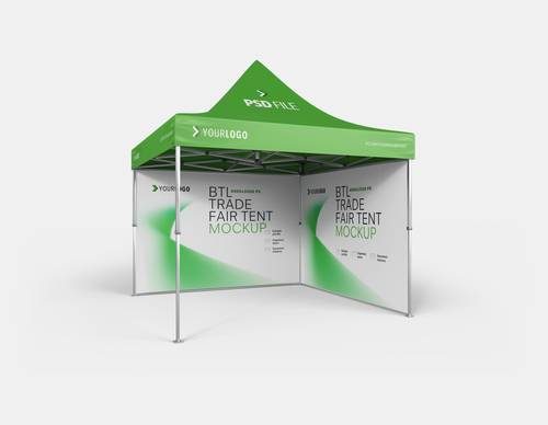 展会活动帐篷展位PS样机模板 - PNG派