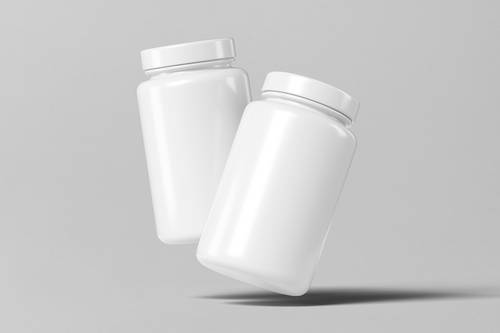 胶囊药丸包装瓶PS样机模板 - PNG派