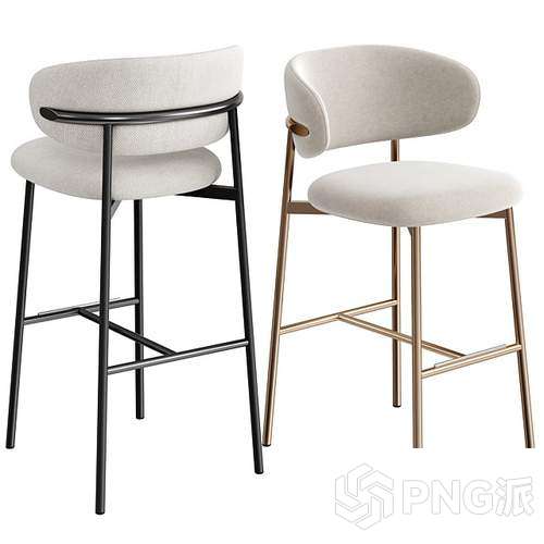 现代轻奢简约吧椅3D模型 - PNG派