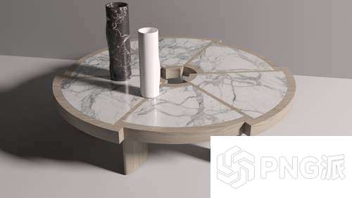 极简茶几边几3D模型 - PNG派