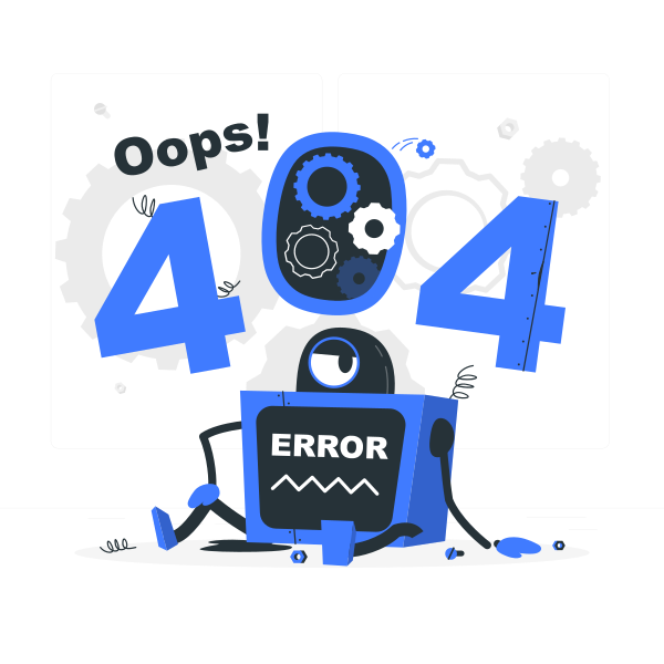 糟糕！404错误与坏掉的机器人有关矢量svg插画 - PNG派