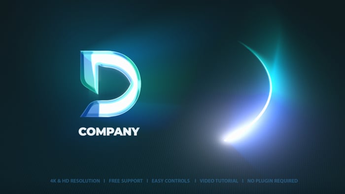 酷炫光效描边LOGO开场动画AE模板 - PNG派