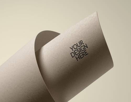 茶叶品牌LOGO牛皮纸展示效果PS样机模板 - PNG派