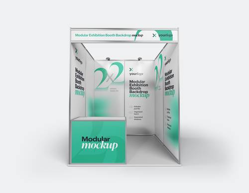 室内外展览展位PS样机模板 - PNG派