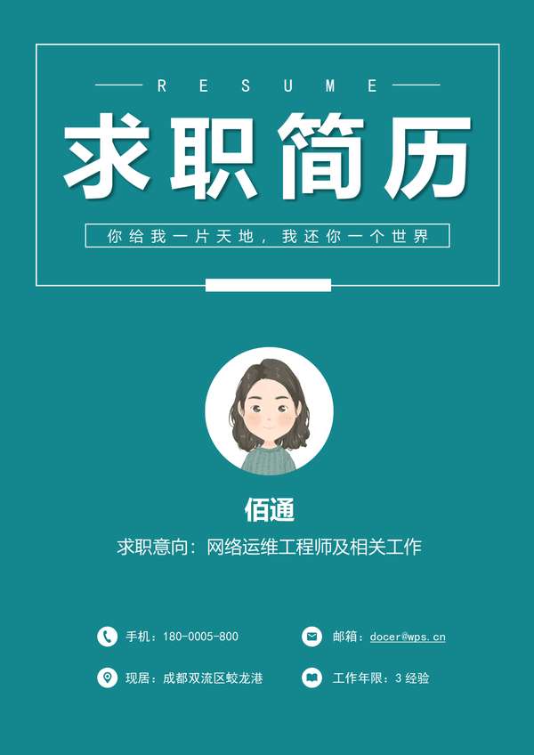 线条网络运维工程师求职套装免费下载 - PNG派