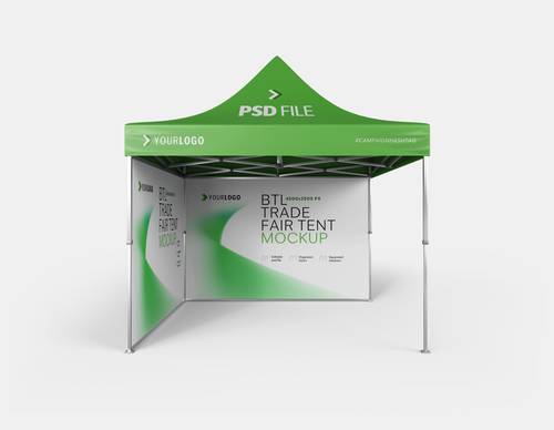 展会活动帐篷展位PS样机模板 - PNG派