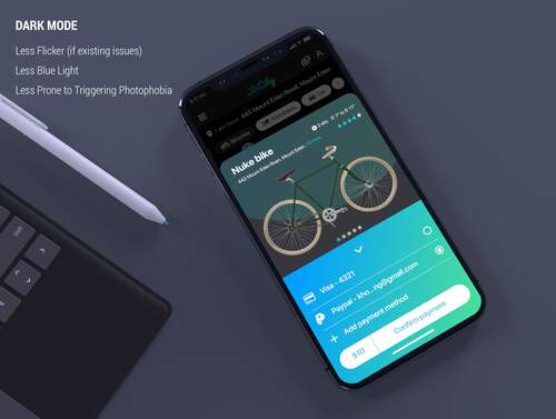 iCity 租赁自行车移动应用程序UI素材 - PNG派