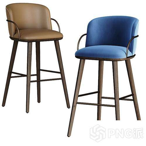 铁艺轻奢现代吧椅3D模型 - PNG派