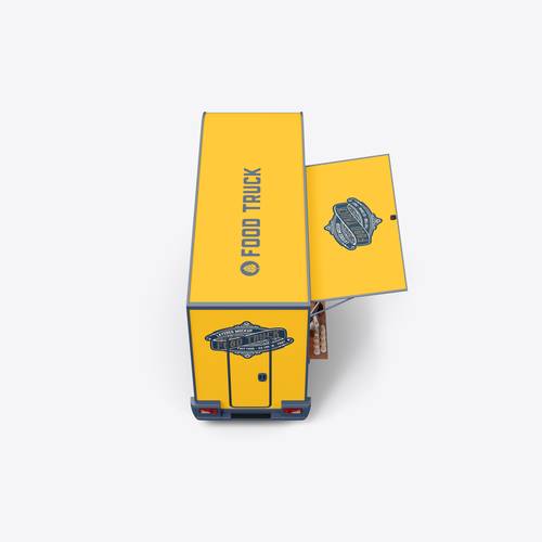 移动快餐车PS样机模板 - PNG派