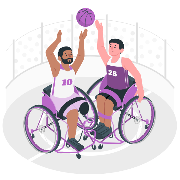 轮椅篮球矢量svg插画 - PNG派
