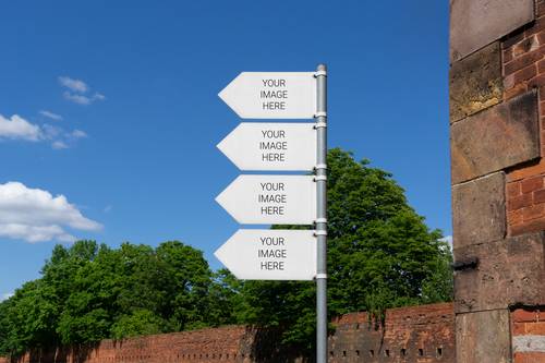 户外方向指示牌PS样机模板 - PNG派