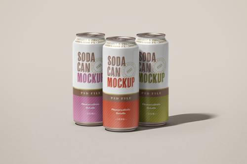 汽水易拉罐PS样机模板 - PNG派