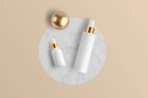 高端美妆护肤包装组合展示PS样机模板 - PNG派