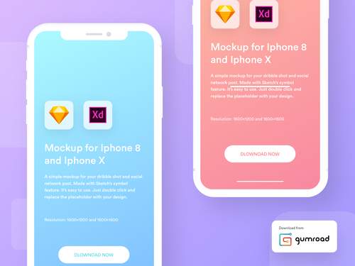 Iphone X和Iphone 8的实体模型套件UI素材 - PNG派