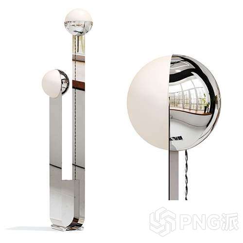 镜面球体装饰落地灯3D模型 - PNG派