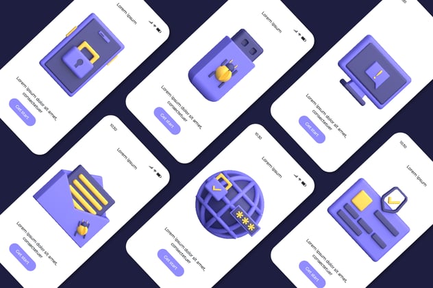 网络安全3D图标包 - PNG派
