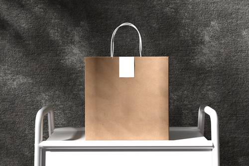 高质量牛皮纸手提袋PS样机模板 - PNG派
