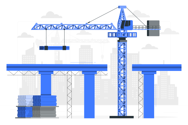 桥梁建设矢量svg插画 - PNG派