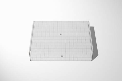 长扁形纸质翻盖包装盒PS样机模板 - PNG派