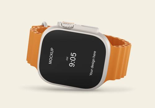 苹果智能手表PS样机模板 - PNG派