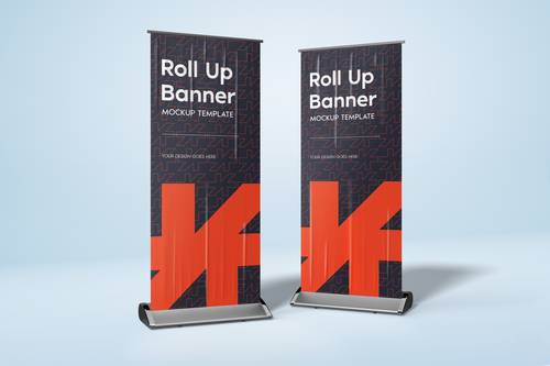 易拉宝、展架PS样机模板 - PNG派