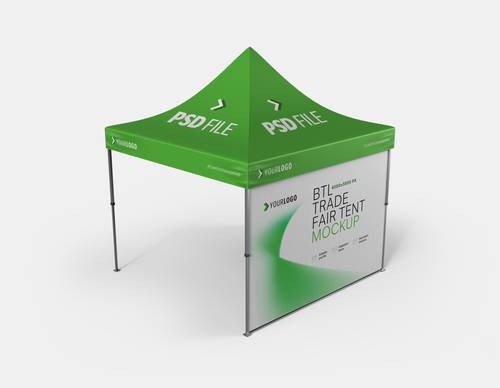 展会活动帐篷展位PS样机模板 - PNG派