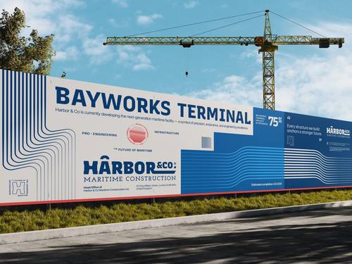 建筑工地围挡广告位PS样机模板 - PNG派