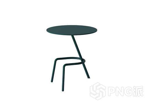 墨绿色交叉铁艺圆边几3D模型 - PNG派