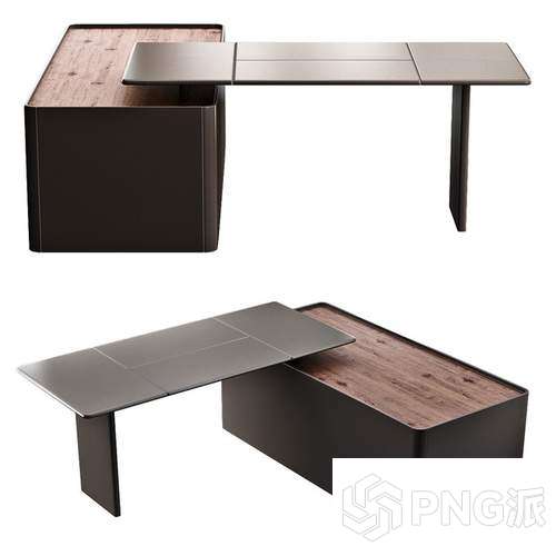 电脑椅办公桌书桌3D模型 - PNG派