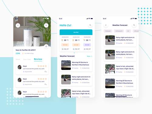 Airquaty 空气质量应用程序UI套件 - PNG派