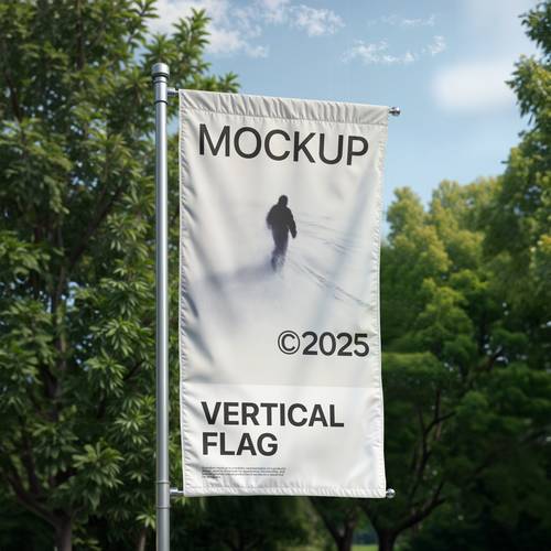 户外道旗PS样机模板 - PNG派