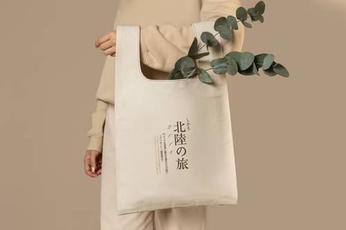 日系文艺帆布购物袋PS样机模板 - PNG派