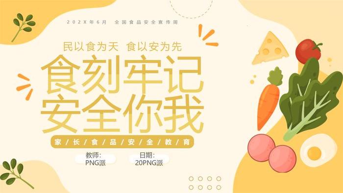 食品安全知识培训PPT模板 - PNG派
