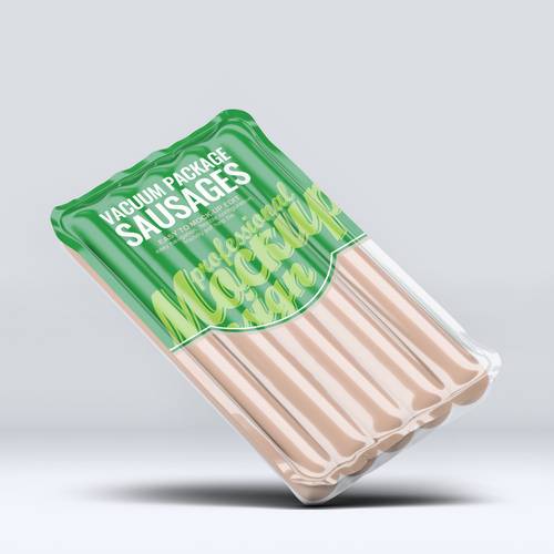 真空包装火腿肠香肠密封包装袋PS样机模板 - PNG派