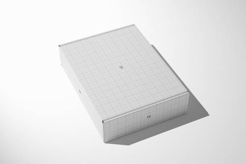 长扁形纸质翻盖包装盒PS样机模板 - PNG派