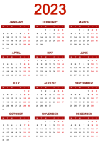 2023年日历 - PNG派