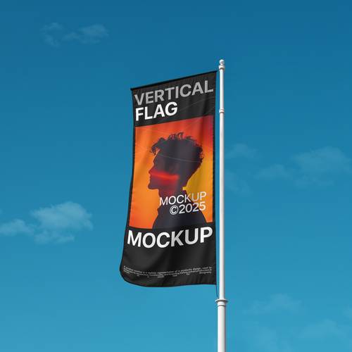 户外道旗PS样机模板 - PNG派