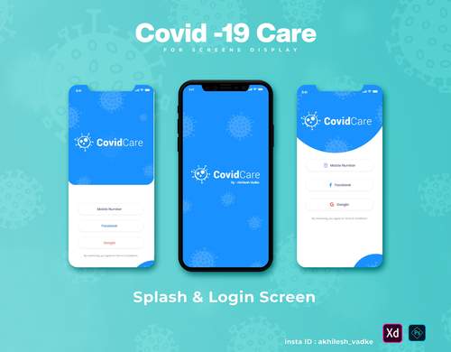 CovidCare病毒追踪应用程序设计挑战UI素材 - PNG派