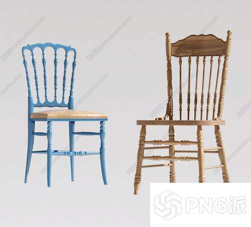 极简单椅3D模型 - PNG派