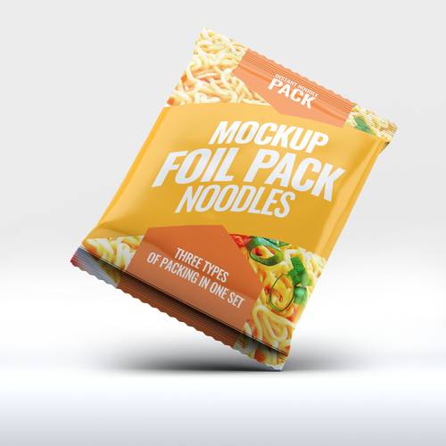 速食产品包装袋包装桶PS样机模板 - PNG派