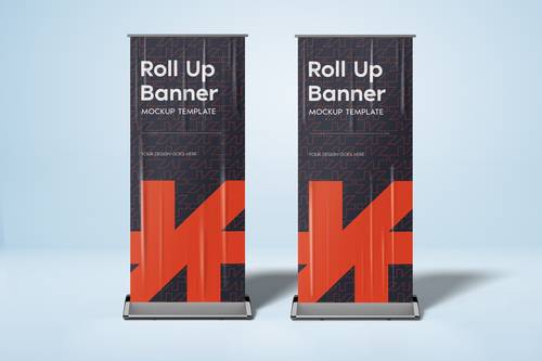 易拉宝、展架PS样机模板 - PNG派