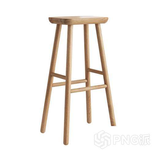 高脚现代靠背吧椅3D模型 - PNG派