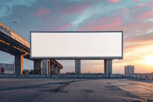 户外大型广告牌PS样机模板 - PNG派