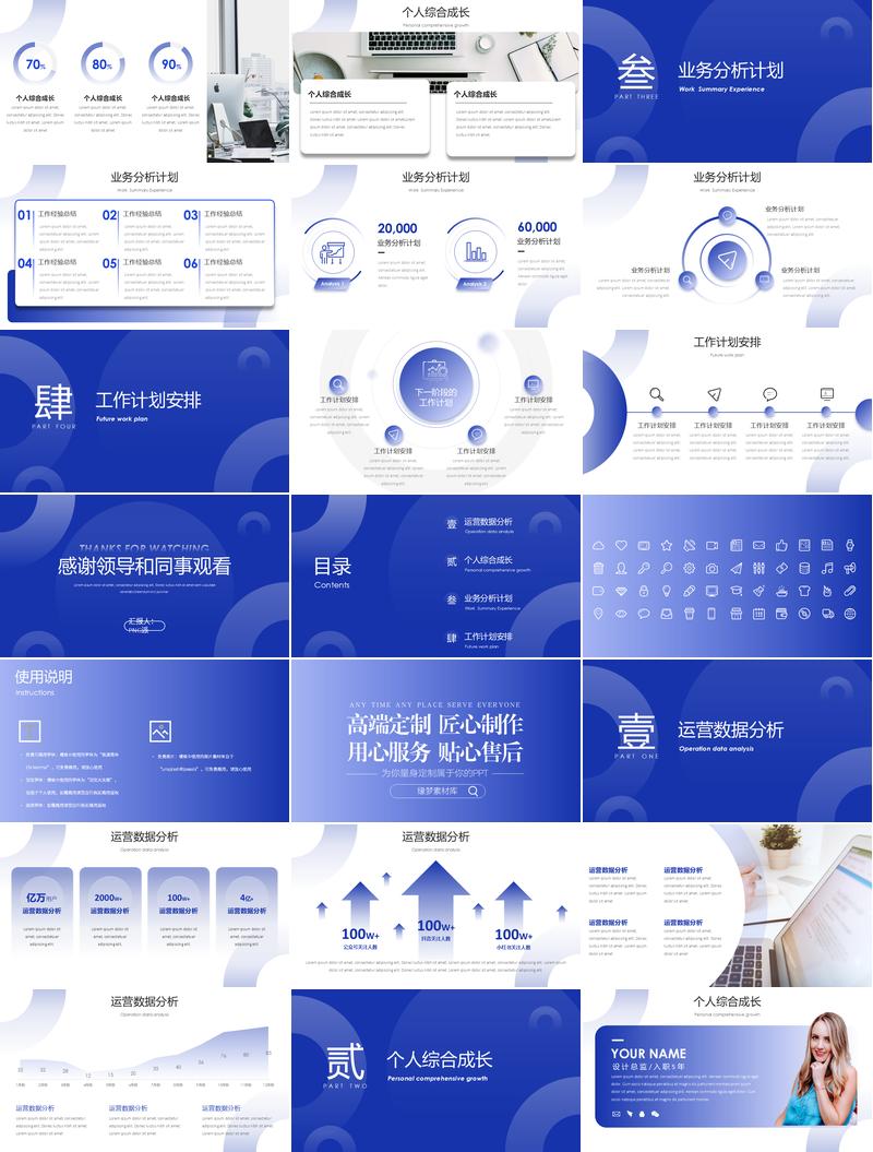 运营部工作汇报计划个人PPT模板 - PNG派