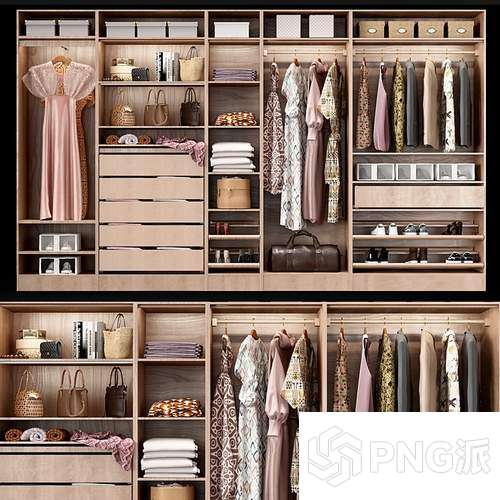简约衣柜3D模型 - PNG派