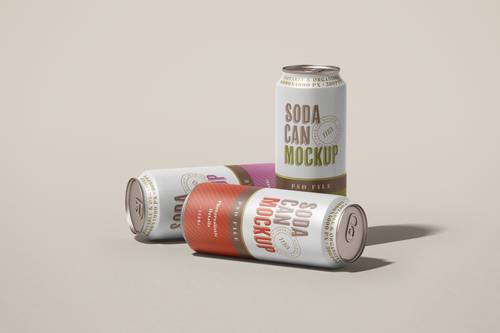 汽水易拉罐PS样机模板 - PNG派